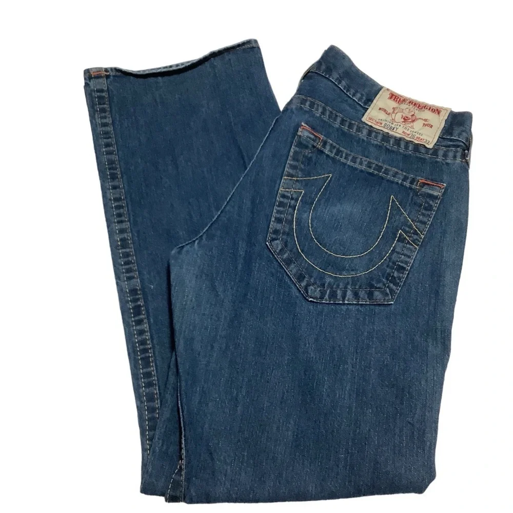 TRUE RELIGION WORLD TOUR Vintage Bobby Straight Jeans - Size‎ 36x33